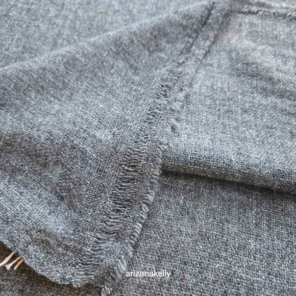 NWT Cashmere Scarf Woven Graphite Dark Grey Nepal - Picture 3 of 12